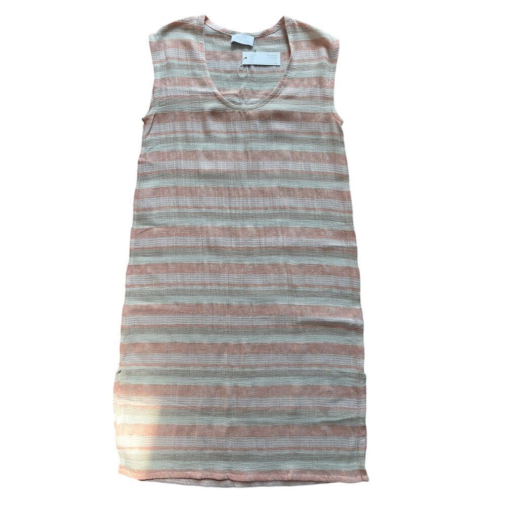 Jeune Otte Linnea Midi Shift Dress Stripe Cotton Linen NWT Women’s Small $384 - Picture 3 of 7